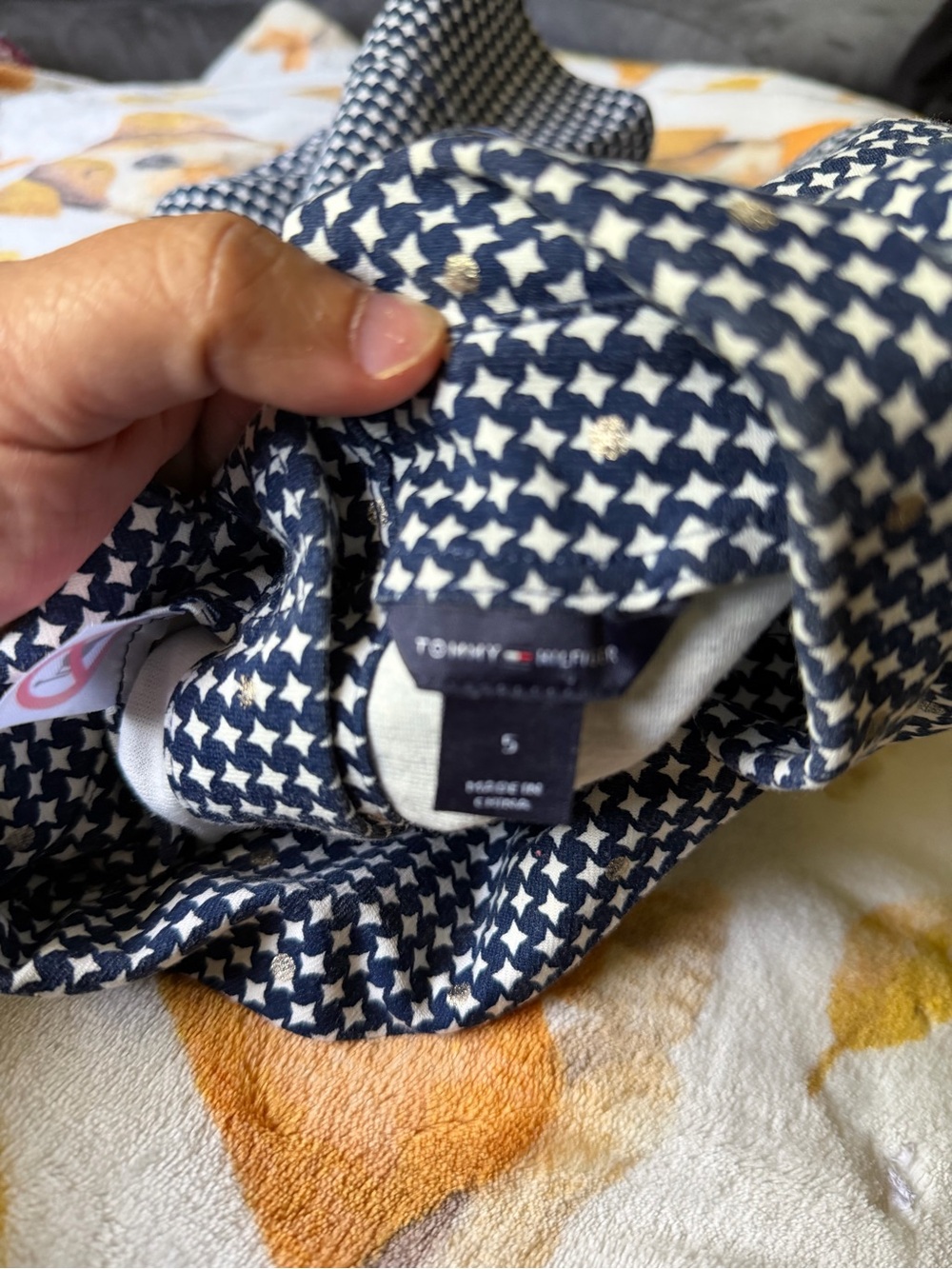 Tommy Hilfiger Navy & White Houndstooth girl dress